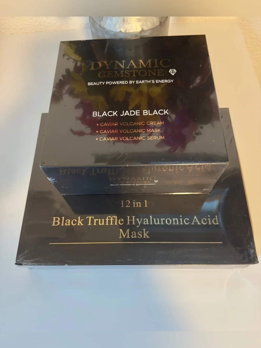 D24K Black Truffle Hyaluronic Acid Mask & Dynamic Gemstone Black Jade Caviar Set